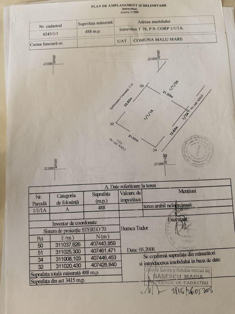 Teren intravilan 488 mp – Strada Ficusului, zona Damila – toate utilitățile