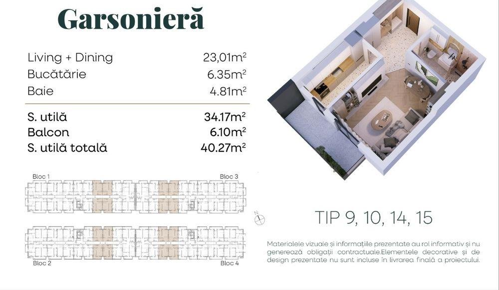 Garsoniera - Metrou Berceni - T.V.A. Inclus + Mobila Bucatarie - 40 MP - imagine 1