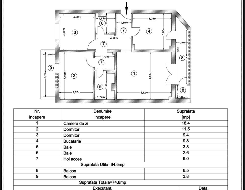 apartament 3 camere confort 1 et3 /4 Proprietar Complet renovat - imagine 1