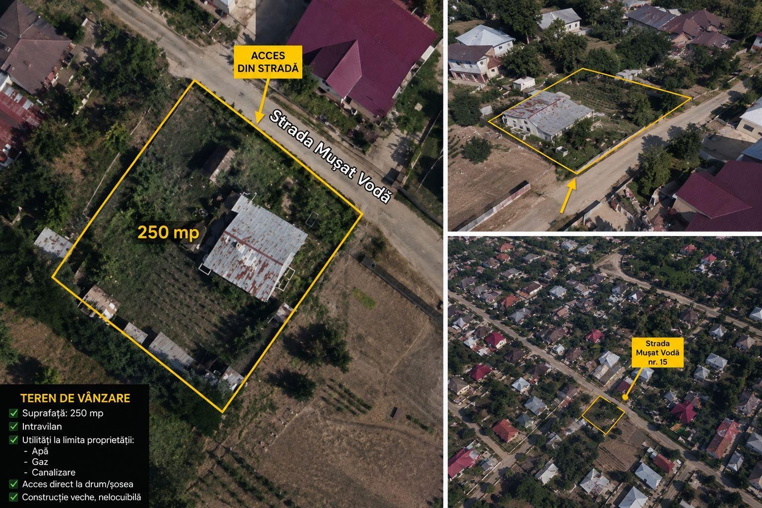Teren intravilan de vanzare, Botosani, Strada Musat Voda nr. 15. Suprafata 250 m - imagine 1