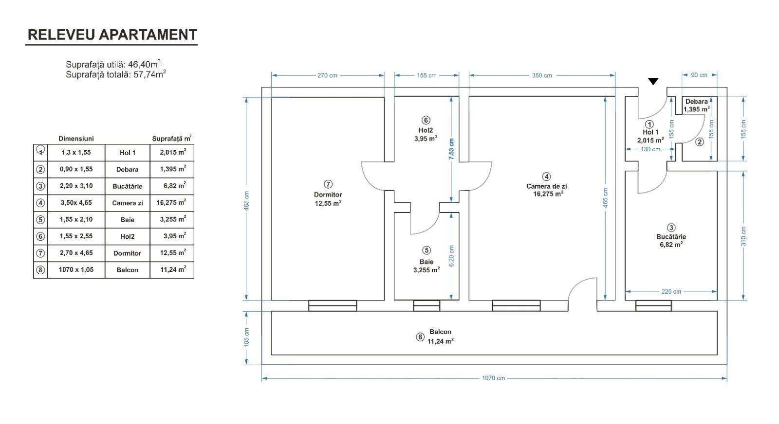Vand apartament 2 camere LA GRI - IDEAL pentru amenajat