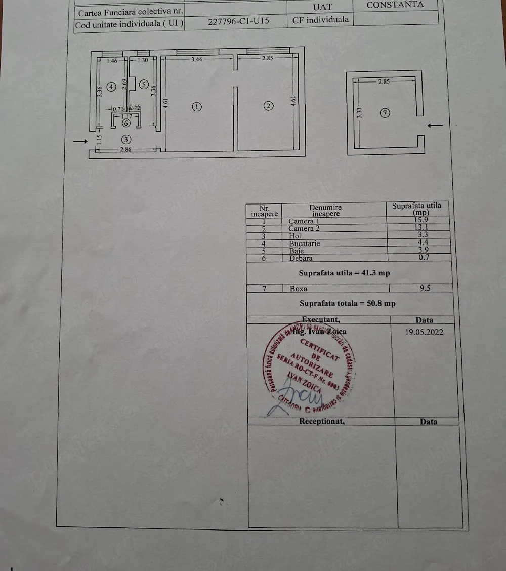 Apartament 2 camere, parter, centrala proprie, boxa 9,5 mp   Str. Tulcei, CT