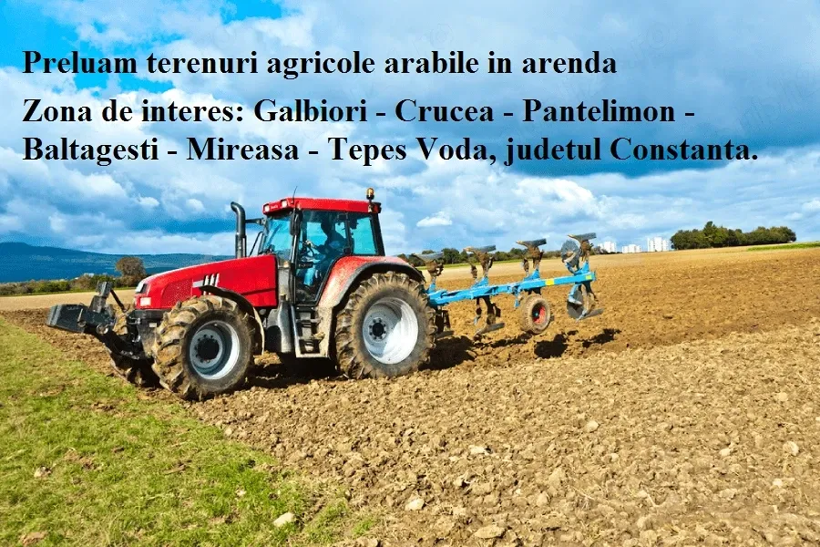 Lucram terenuri agricole in arenda Galbiori - Crucea - Pantelimon - Baltagesti - Mireasa - Tepes Vod - imagine 1