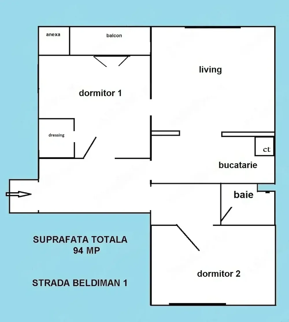 Universitate, Str.Beldiman, 3 camere, 94 mp, mobilat, utilat, liber. - imagine 1