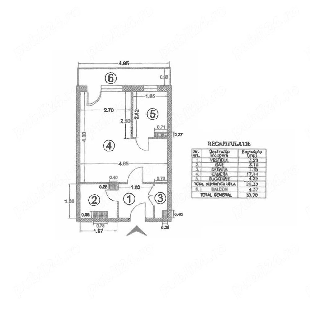 Garsoniera semidecomandata 33 mp etajul 2 din 10 cu balcon - ( nerenovata ) - imagine 1