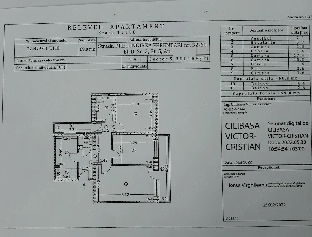 Direct Proprietar vînd Apartam.3camere decomandate Conf.1 81800EUR Negociabil Investiție Birou sect5 - imagine 1