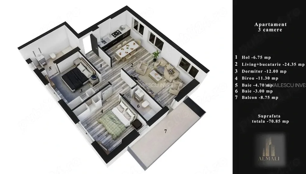 Oferim un apartament de 70 m 119.000 - imagine 1