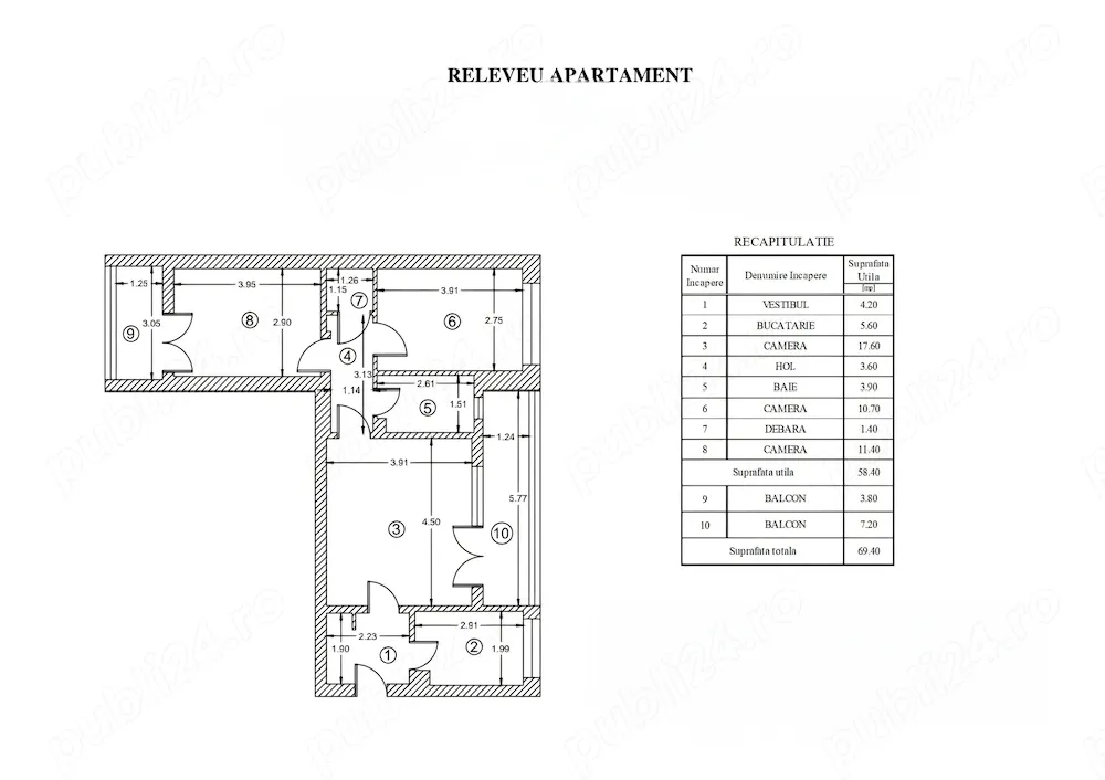 Apartament 3 camere, 2 balcoane, Gorjului, S6