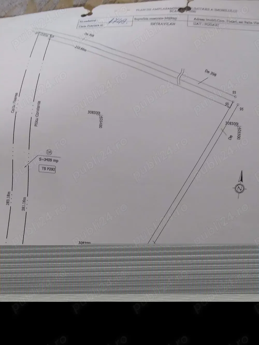 Vând teren cartier Făcăi,in spatele satului,in apropierea noului targ