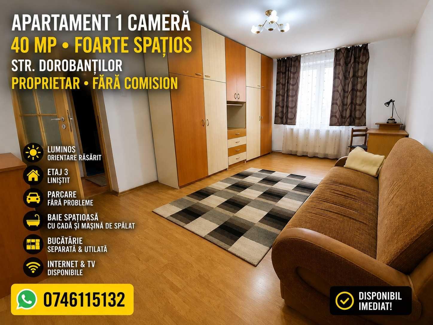 Proprietar–Poze Reale–Apartament Foarte Spatios de inchiriat–40Mp–Parcare Libera la orice Ora–Str Dorobantilor–In Apropiere de Top Med–Nova Vita