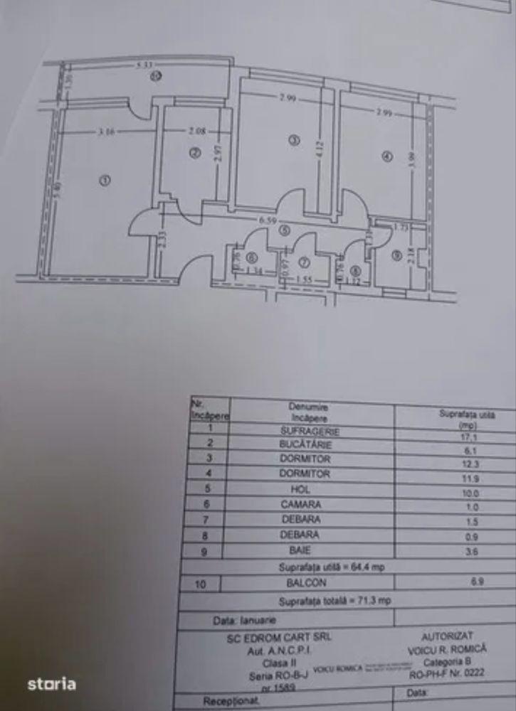 3 Camere Decomandat 64,4 mp + Balcon 7 mp | Et. 4/10 | Vest, Str. G. Cantacuzino - vis-a-vis Kaufland | Tu alegi finisajele, predare la cheie - imagine 1
