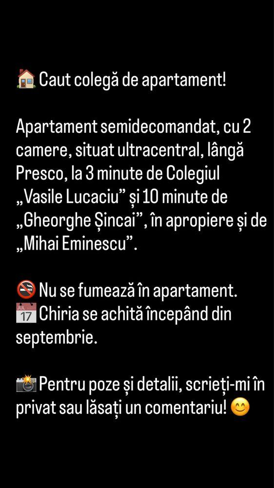 Caut colega de apartament