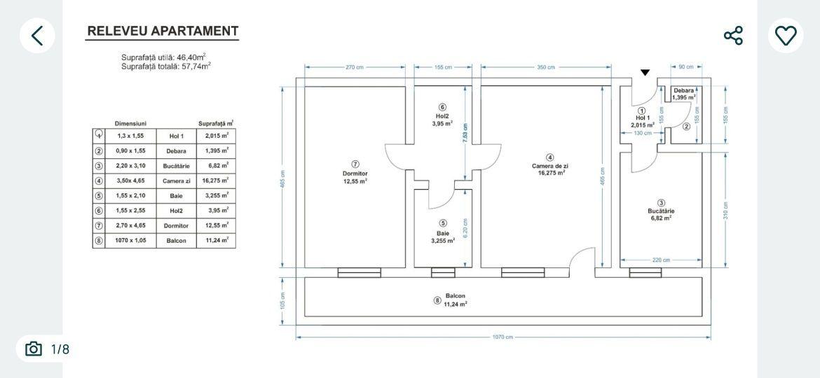 Apartament 2 camere etaj 1, Garofiței