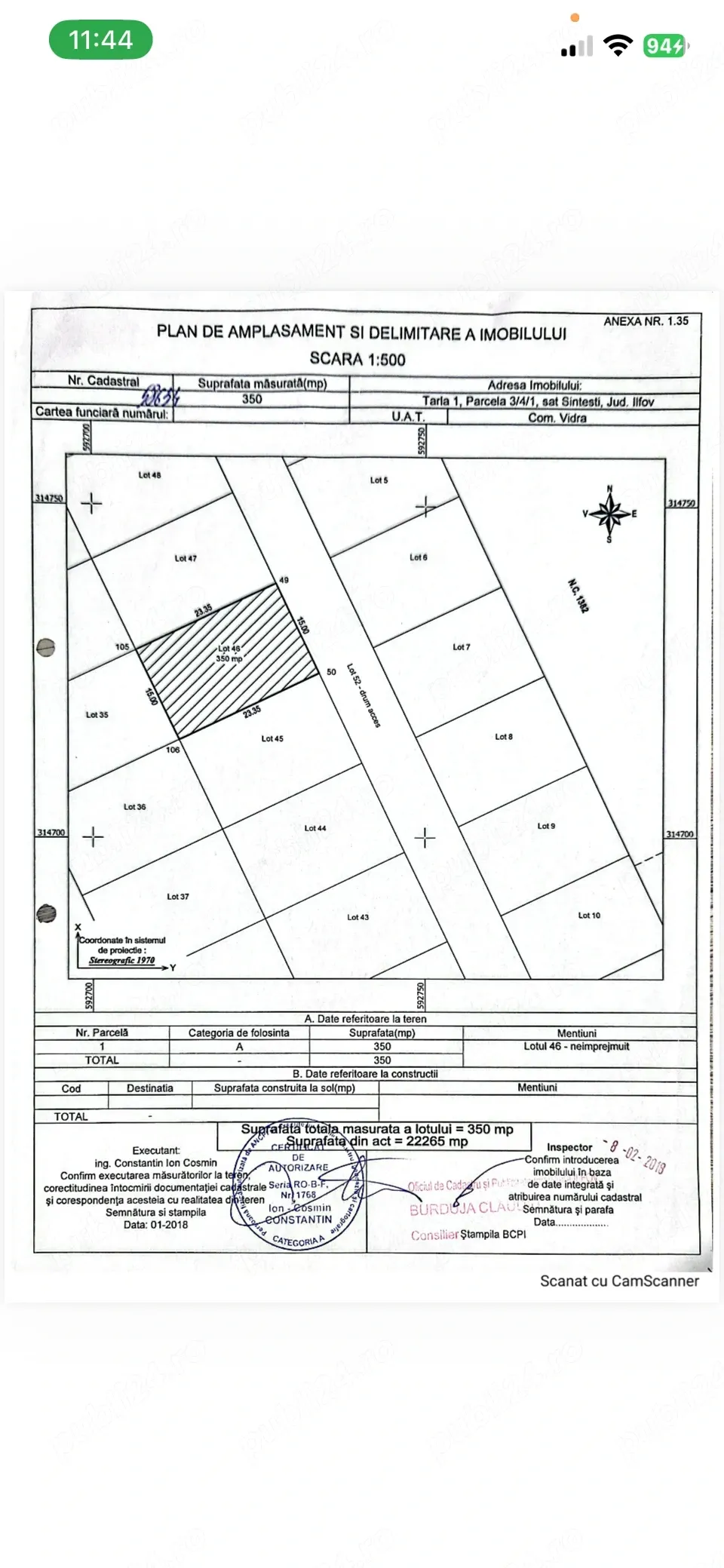 Particular str Miorita Comuna Berceni 350 mp deschidere 15