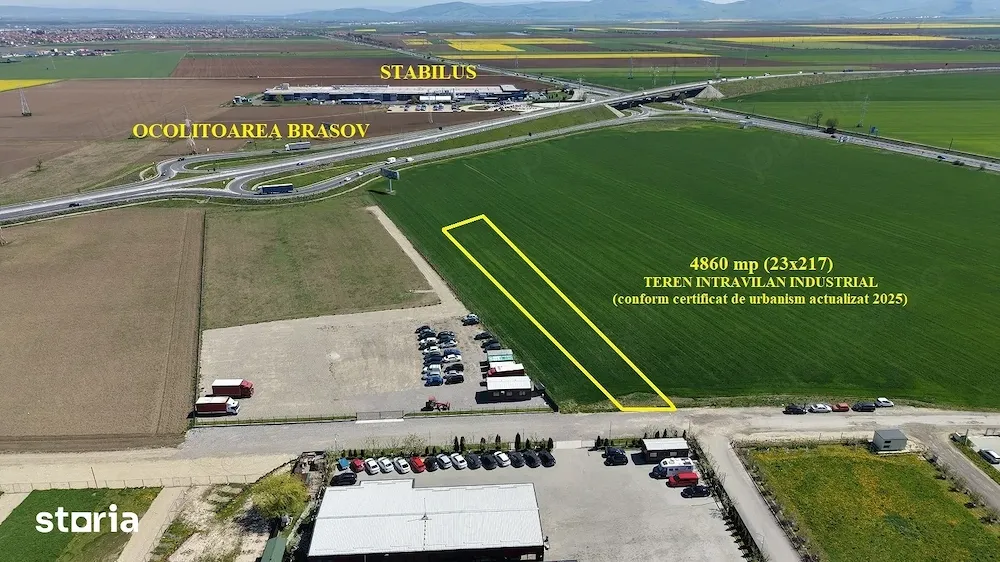 Teren intravilan 4.900 mp   Zonă industrială - Centura Brasov (VO1K) 490 000   100   m - imagine 1