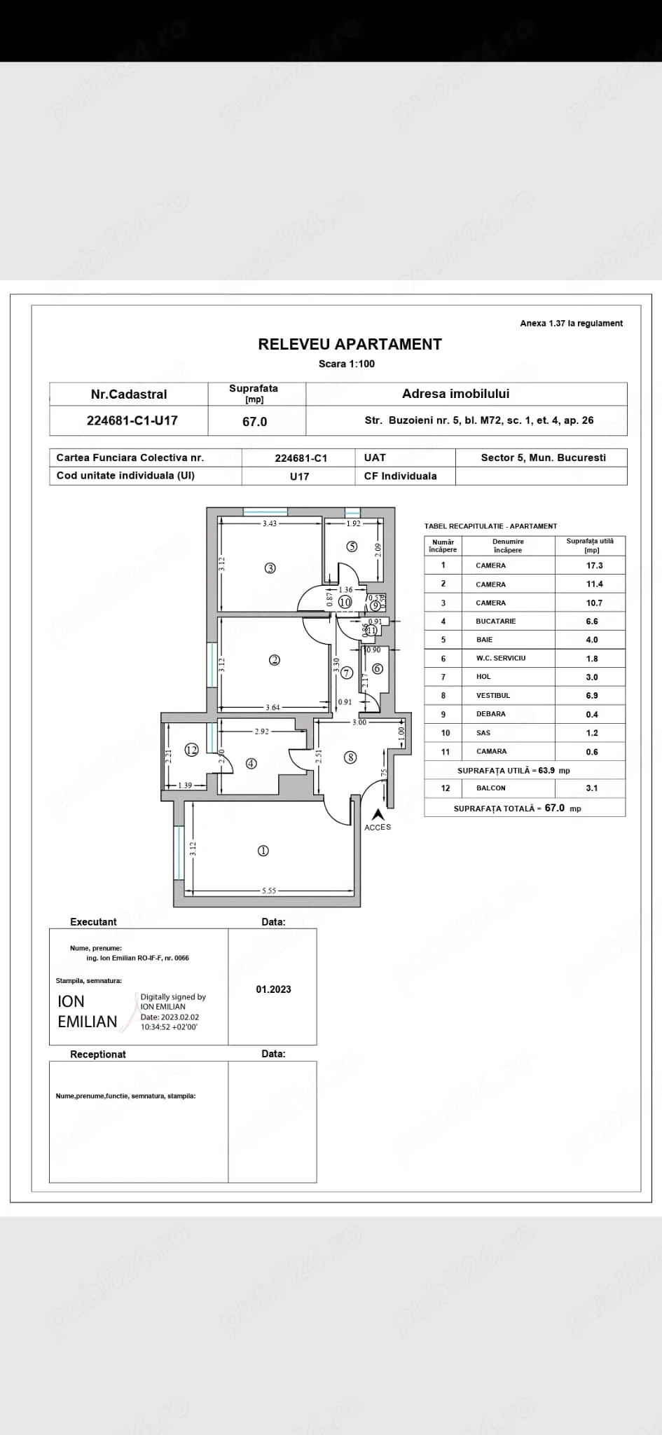 Apartament 3 camere Rahova Buzoieni