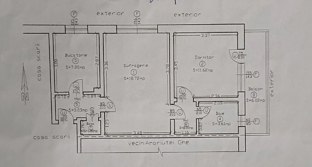 Apartament 2 camere et. 2 din 4, bloc caramidă, balcon mare, 5 min de centrul Bacăului