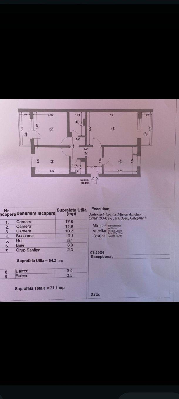 Apartament ,3 camere,  km 5