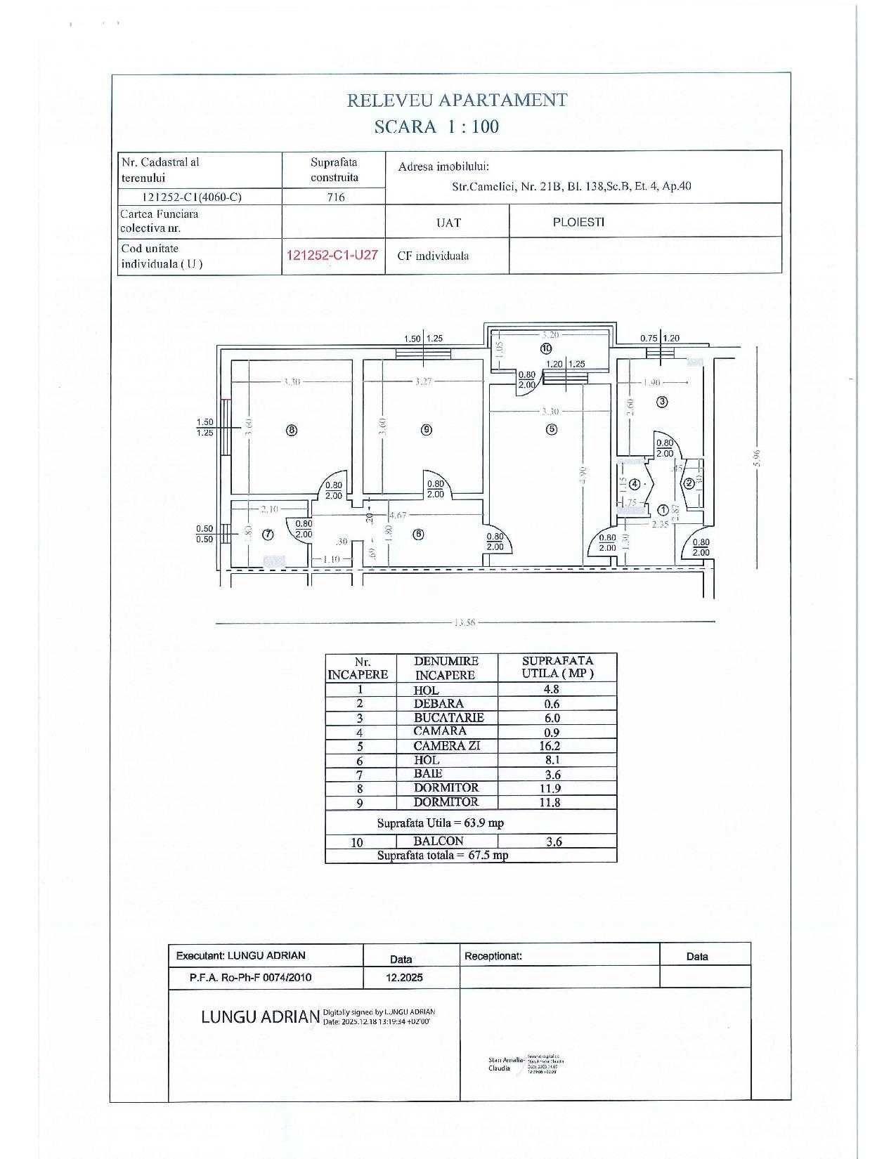 Vand apartament 3 camere S.U. 67 mp - imagine 1