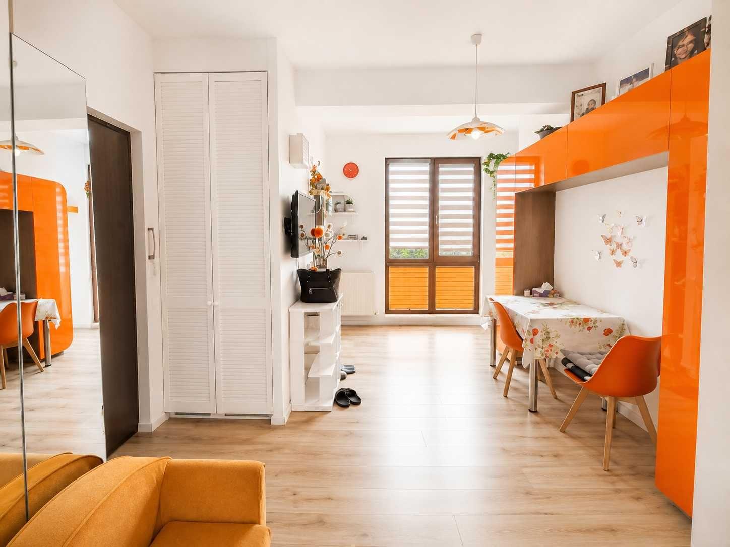 Proprietar – vând apartament modern, luminos și complet mobilat/utilat, 2 camere+parcare privata într-o zonă liniștită din Bucureștii Noi, Sector 1.