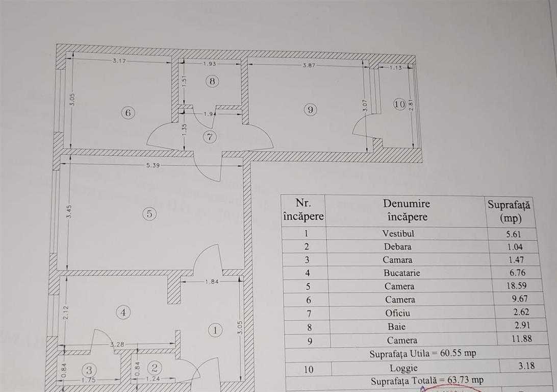 Apartament 3 camere, etaj 1, bloc reabilitat I Drumul Taberei