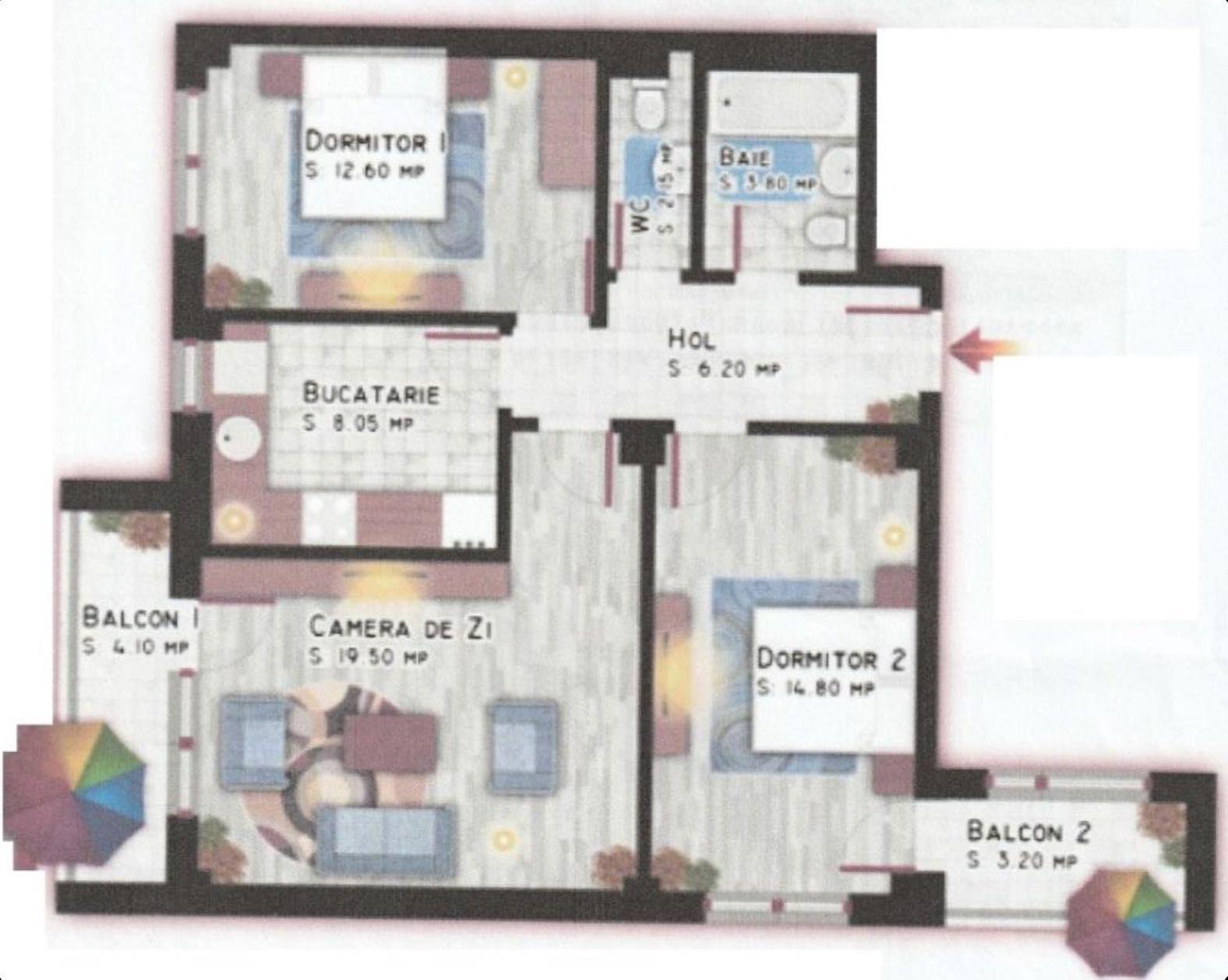 Inchiriez apartament 3 camerę, Titan, loc parcare, Sector 3, bloc nou - imagine 1