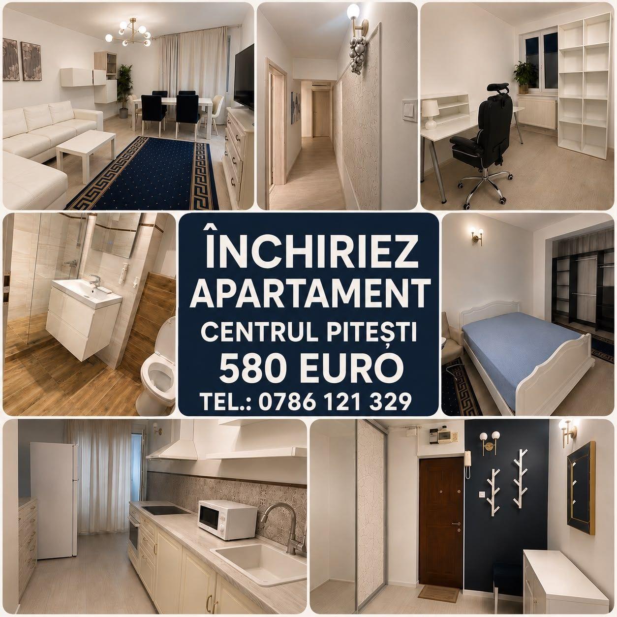 Închiriez apartament , 4 camere, in  Centru orașului Pitesti , deasupra magazinului Fortuna, vedere spre centru - imagine 1