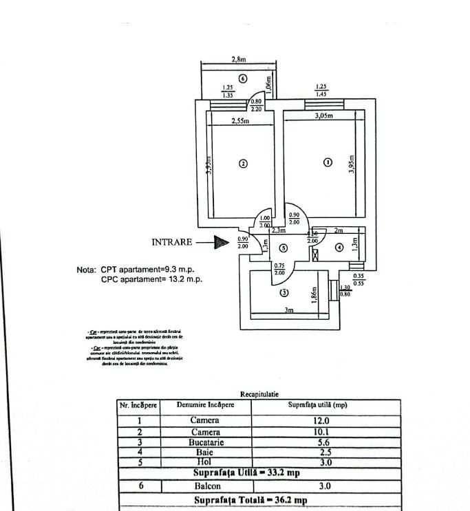 Vand apartament 2 camere decomandate maratei et 2