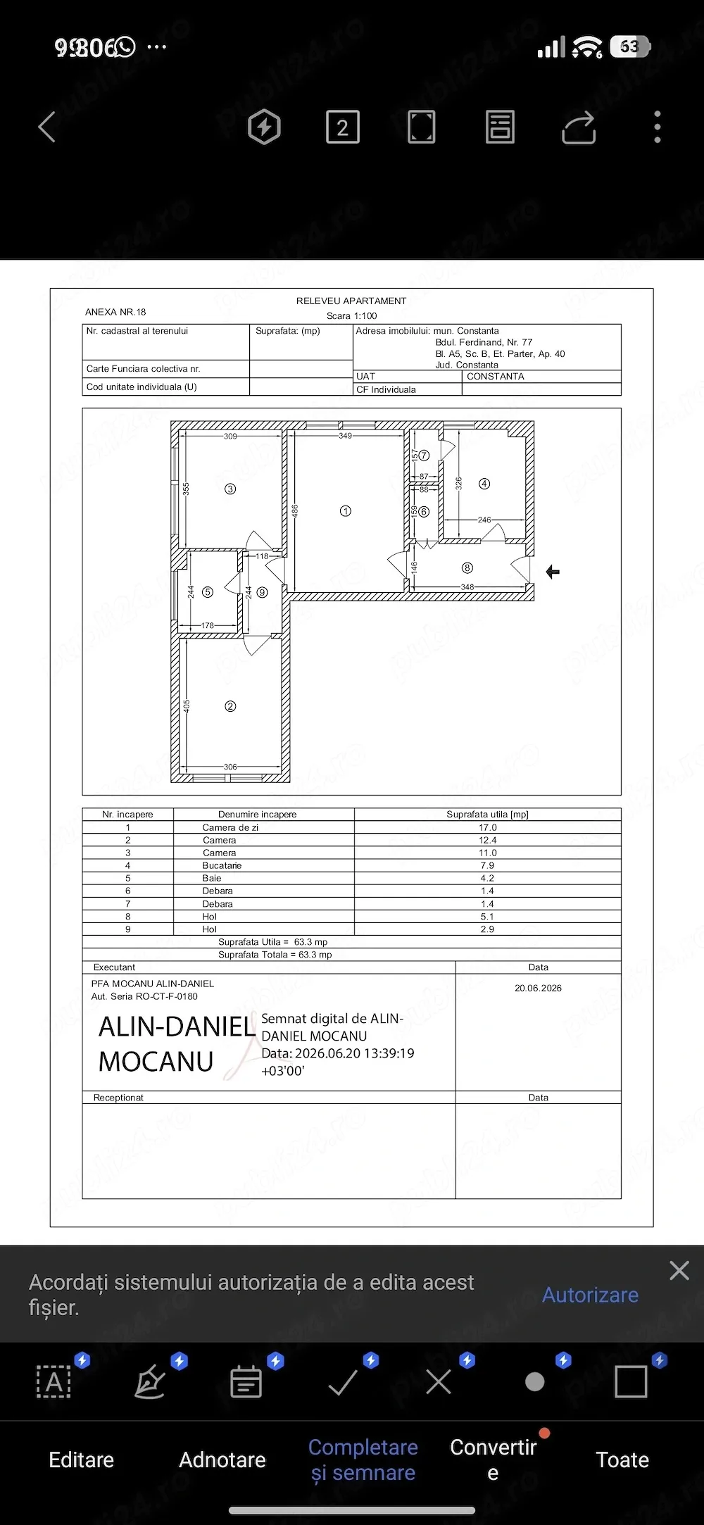 Apartament 3 camere central parter - imagine 1