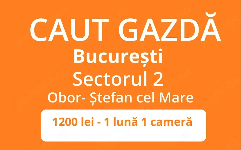 Caut Gazdă Bucuresti SECTOR 2 - OBOR - imagine 1
