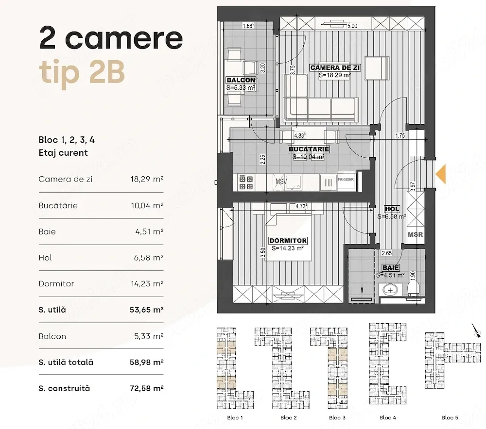 Apartament 2 camere langa metrou Jiului cu vedere panoramica- Akcent city - imagine 1