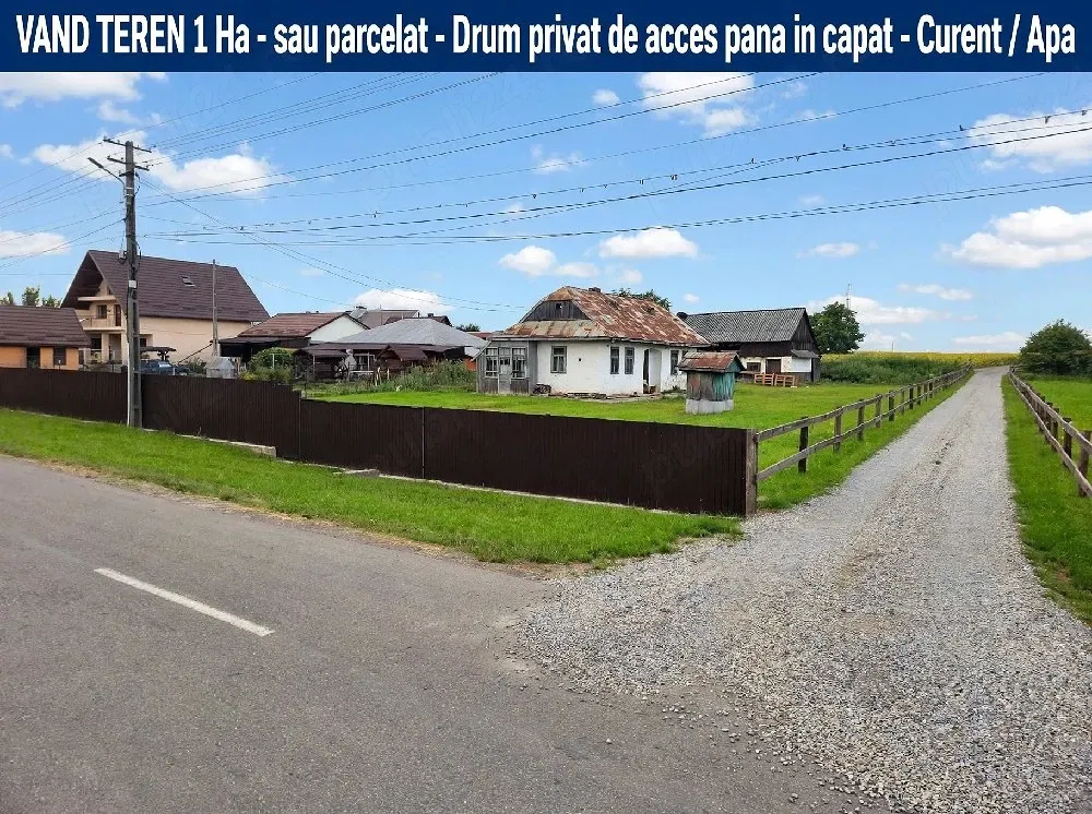 Teren 1 hectar Veresti intravilan 30 m latime - imagine 1