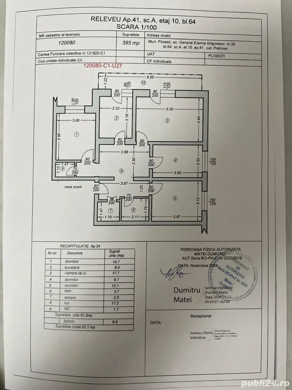 vând apartament 4 cam - imagine 1