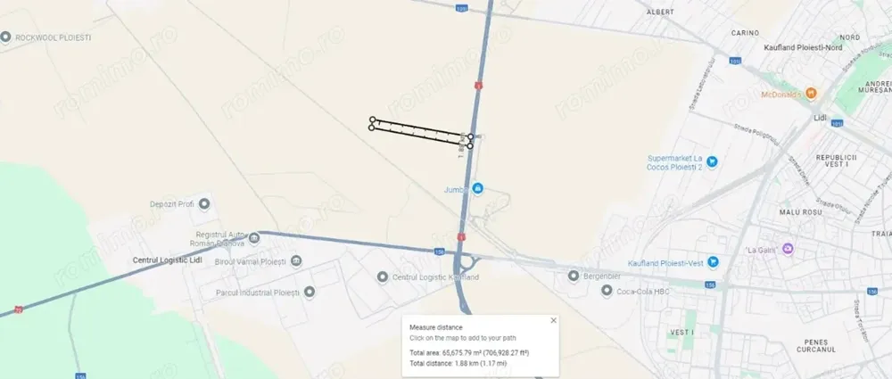 Teren 6.5ha - Centura Vest Ploiesti