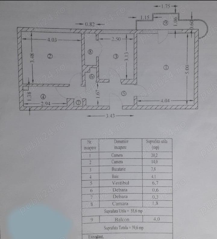 Apartament 2 camere et 4 decomandat 60 mp util 1990 Tei, Circ - imagine 1