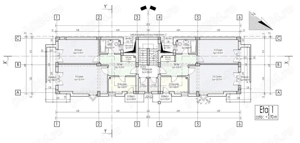 Apartament 2 camere in vila, decomandat, in constructie 2025-2026