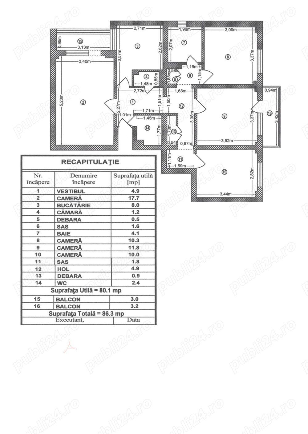 Persoana fizica vand 4 camere Bdul Chisinau vis a vis complex Miramar, Mega Mall