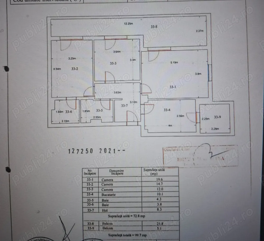 Apartament de vânzare cu 3 camere