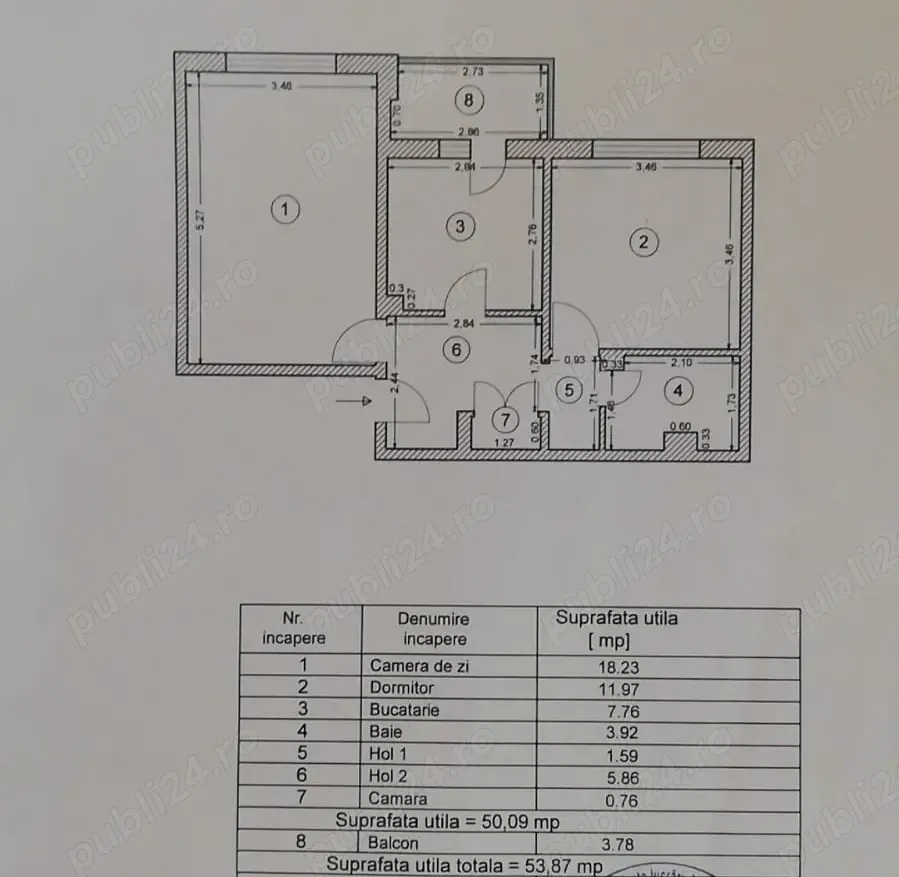 Vand Apartament cu 2 camere in zona Dacia - Constanta