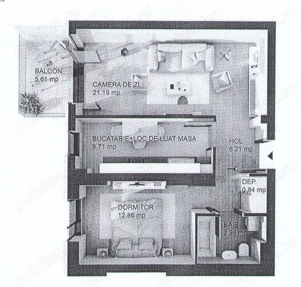 Apartament 2 camere in "Delta City"