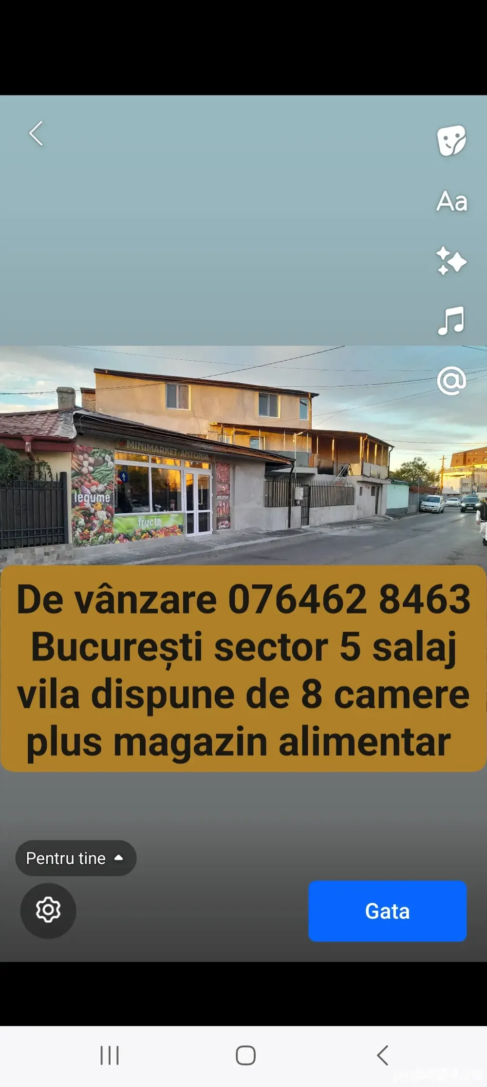 propietar ofer spre vânzare vila cu 8 camere plus magazin alimentar 195 de mi EUR