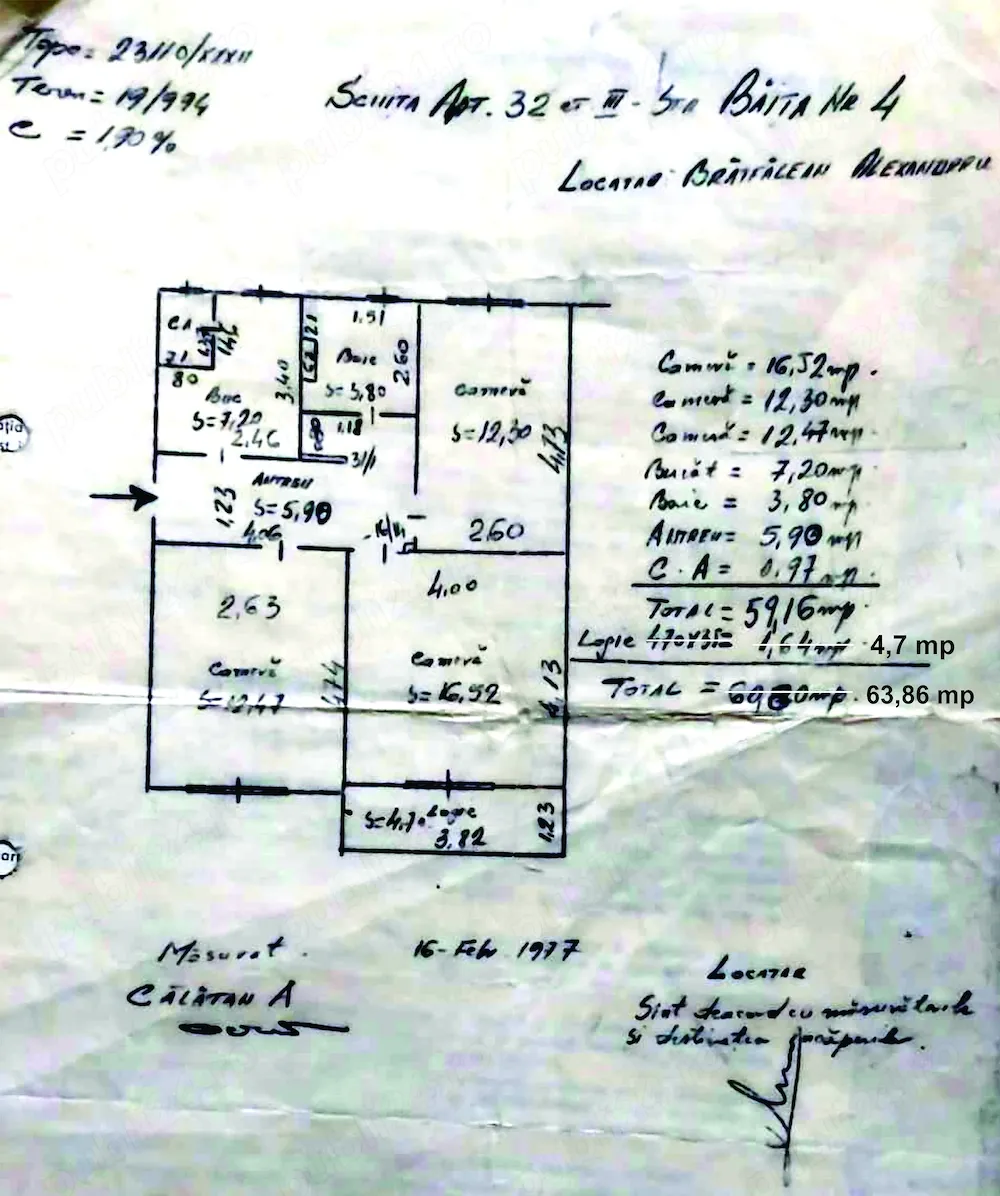 Proprietar vând apartament 3 camere, în Cluj-Napoca, cart. Gheorgheni, aleea Băița 4