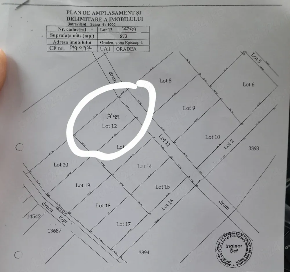 Vând teren 870mp intravilan episcopia   oncea  cu proiect casă