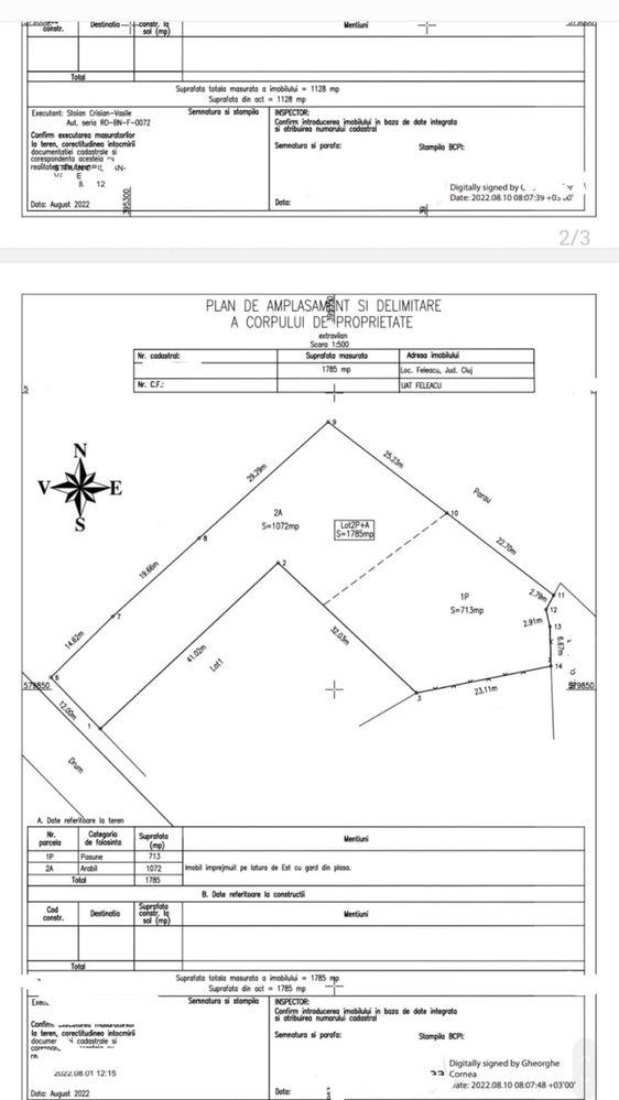 Teren de vanzare 1785mp în Feleacu - imagine 1