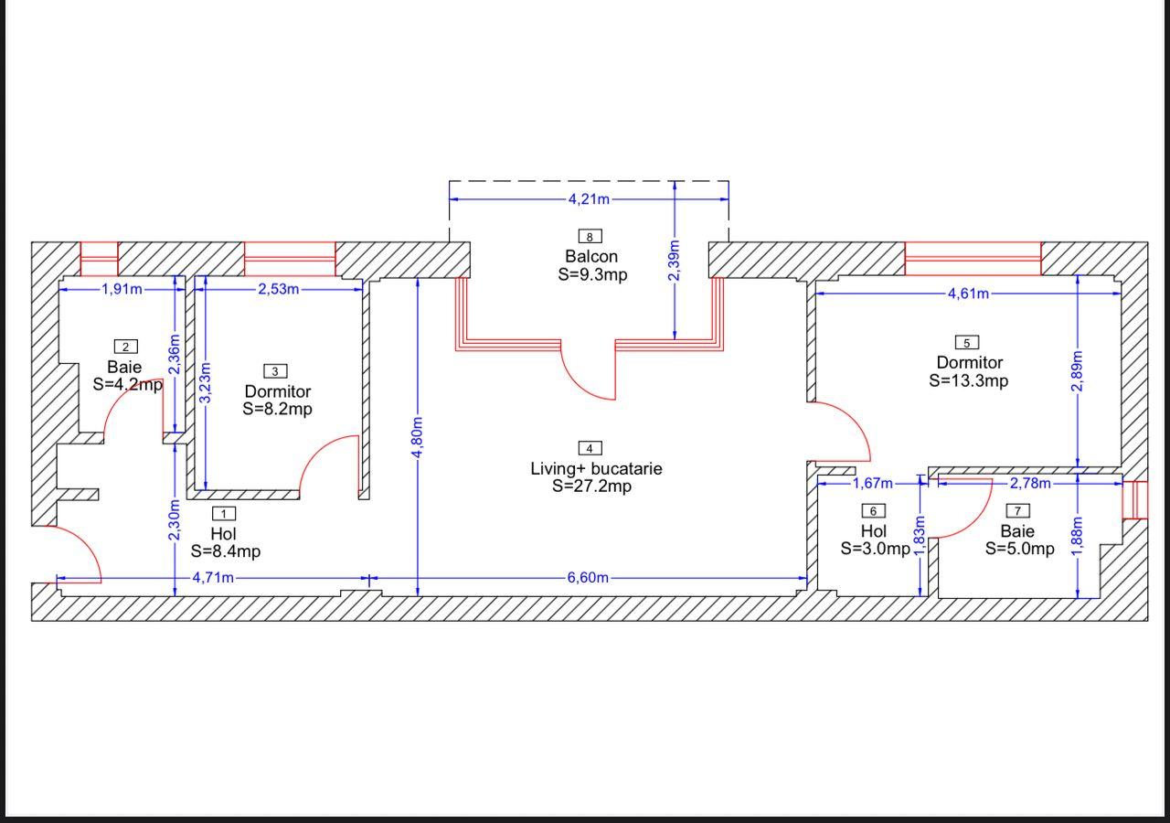 Vând apartament nou 3 camere la intrare în Borhanci!