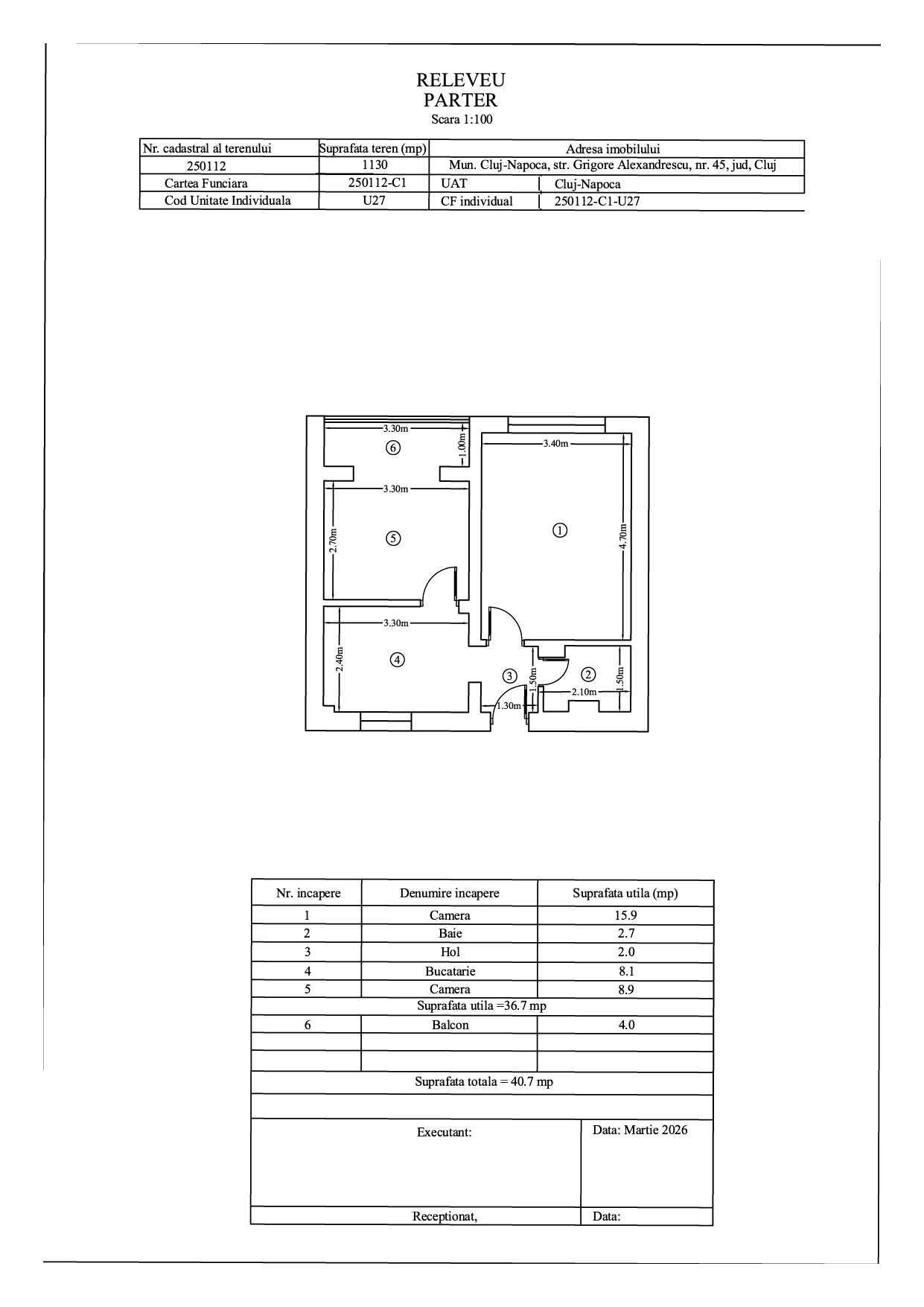 Vand apartament cu 2 camere la parter pe str. Grigore Alexandrescu