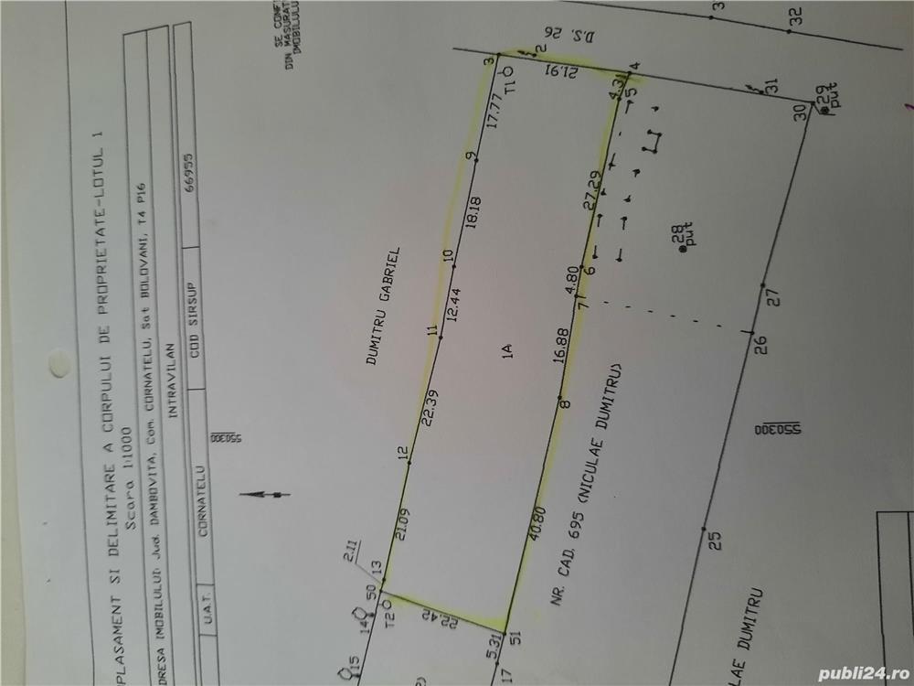 Vand teren de casa 2050 mp jud dmb sst bolovani