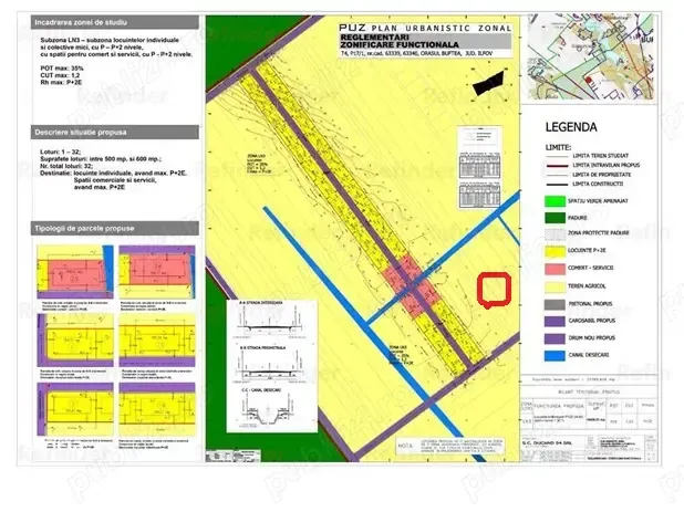 Vând 2 parcele teren în Buftea Flămânzeni cu 512 mp fiecare, alipite 50 euro mp usor negociabil