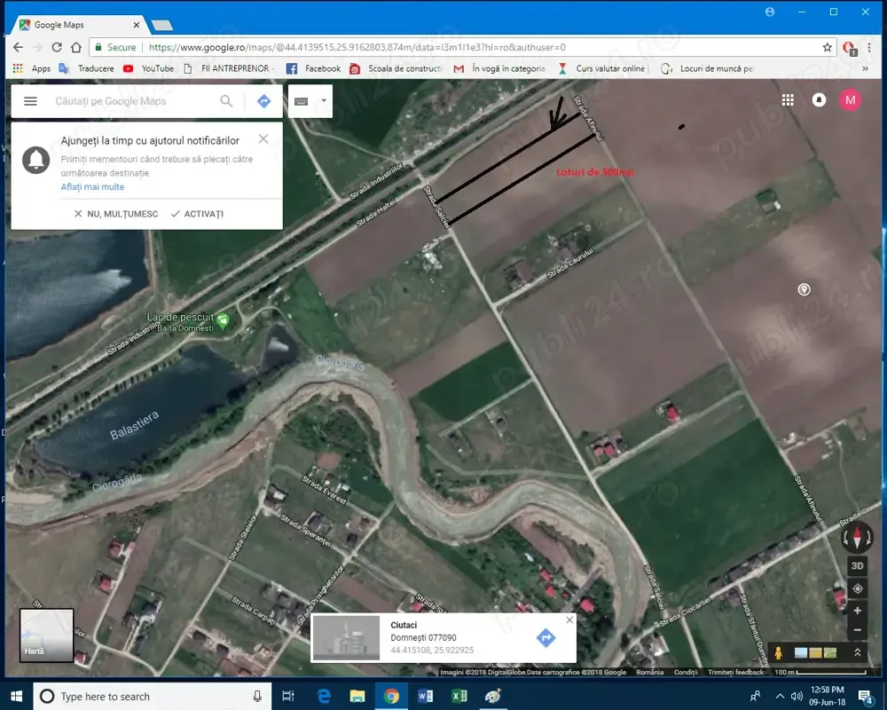 Parcele teren 400mp in Domnesti