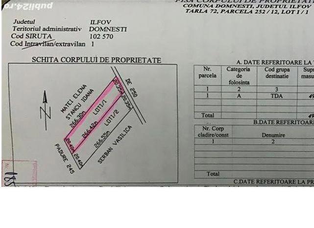 Teren 5000mp. domnesti - teghes